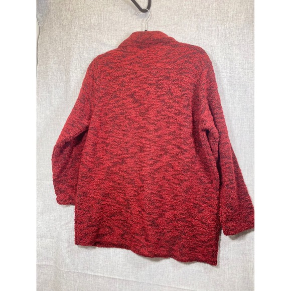 DONCASTER Women's Red Textured Merino Wool Blend Button Front Cardigan Sweater L - Picture 7 of 9